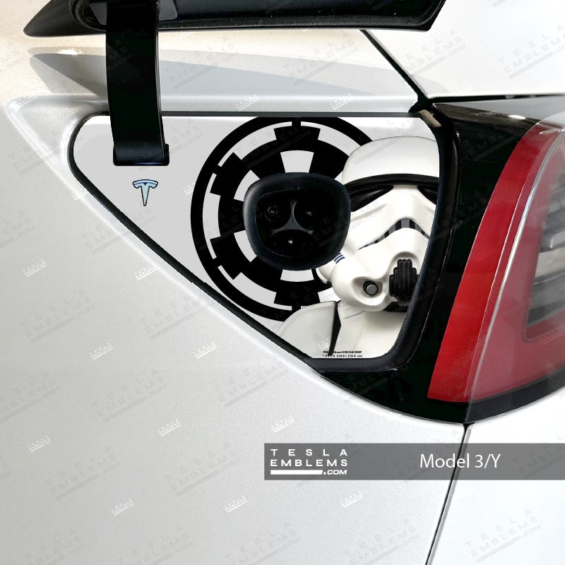 Storm Trooper Tesla Charge Port Wrap | Model 3