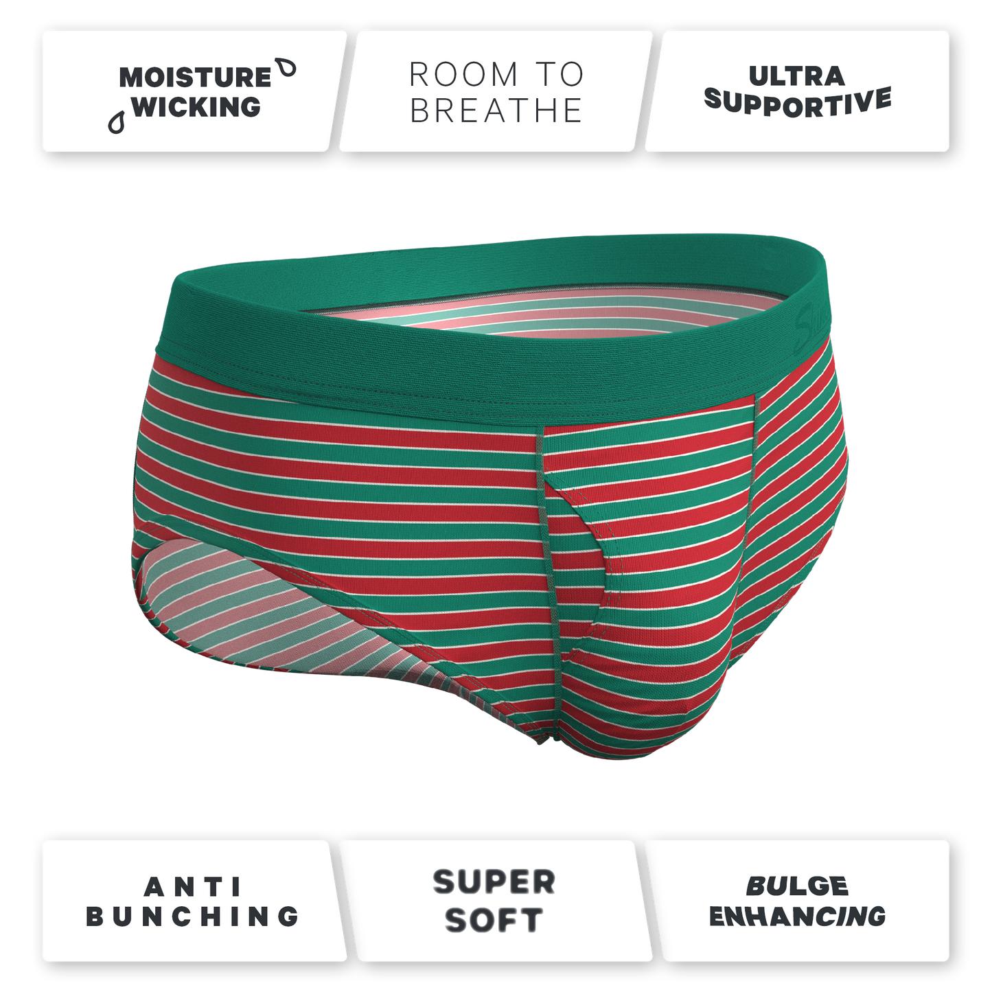 The Stripe Club | Christmas Striped Ball Hammock® Pouch Underwear Briefs