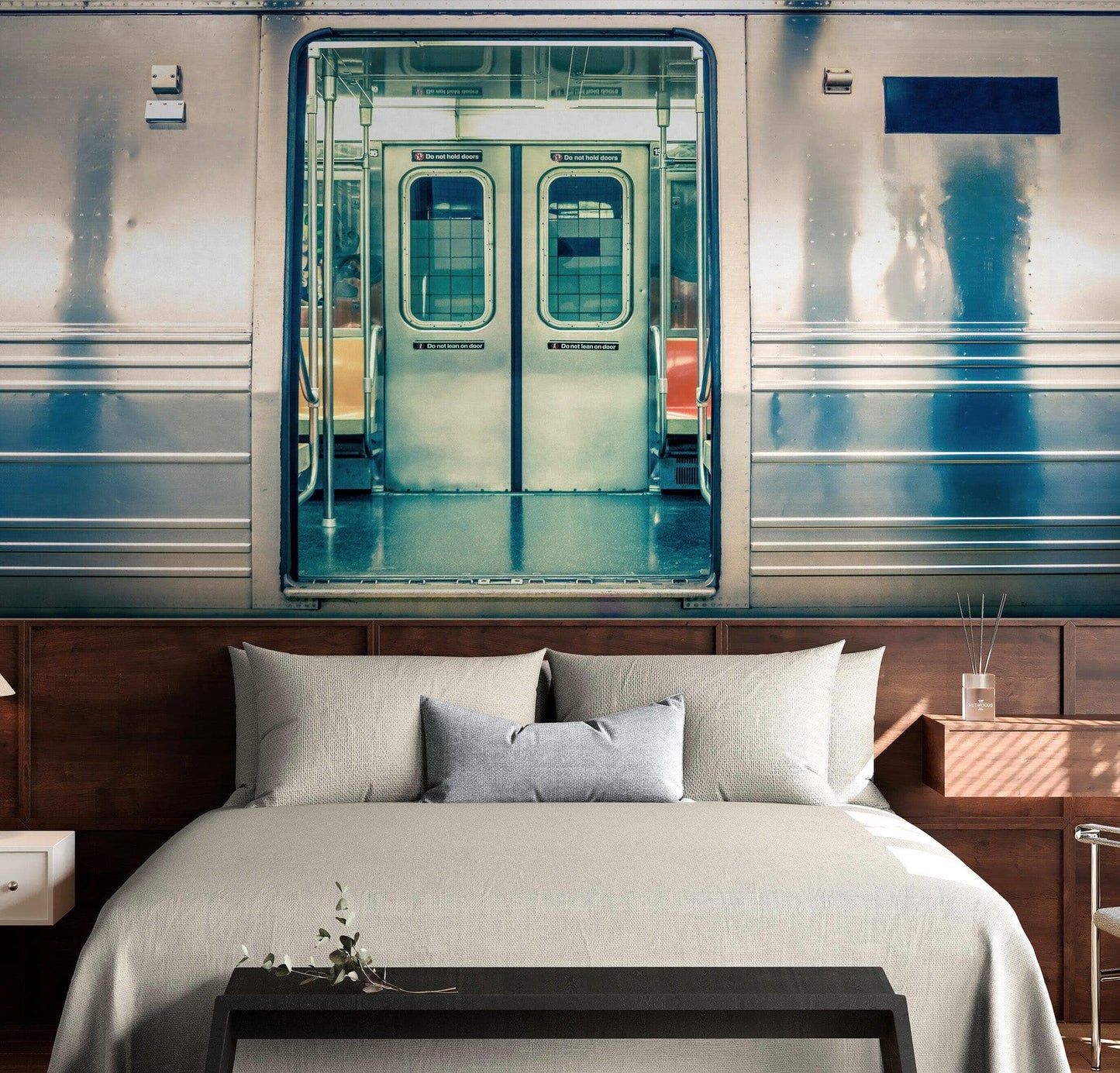 Subway Train Wall Mural Wallpaper. Urban NYC Decor. #6775