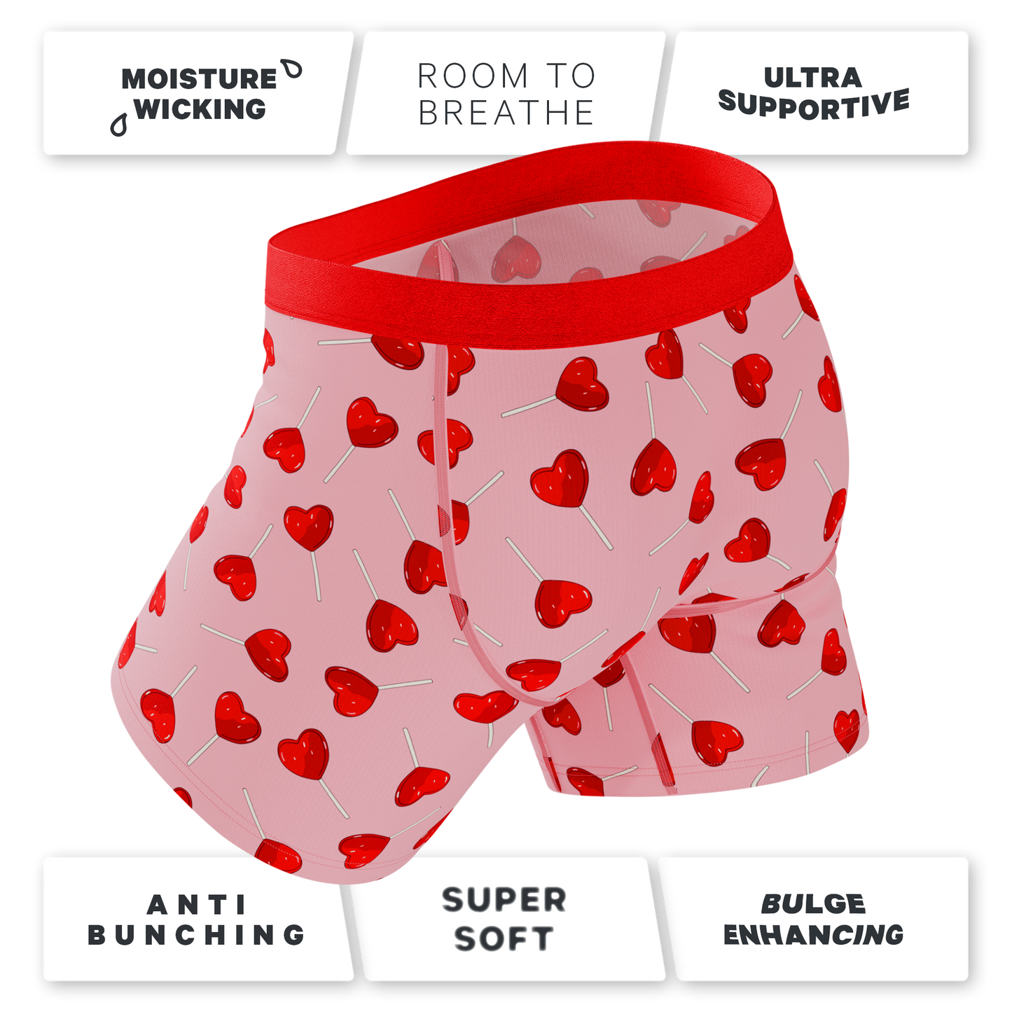 The Suckered In | Heart Lollipop Ball Hammock® Pouch Underwear With Fly