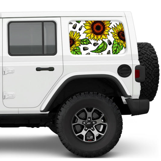 Sunflower Side Windows Printed Vinyl Decal