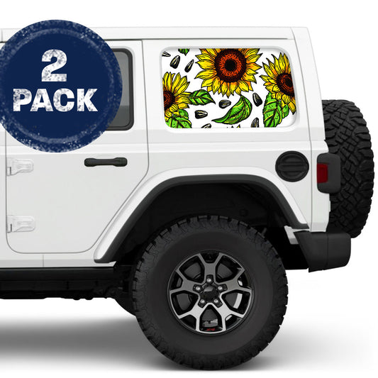Sunflower Side Windows Printed Vinyl Decal