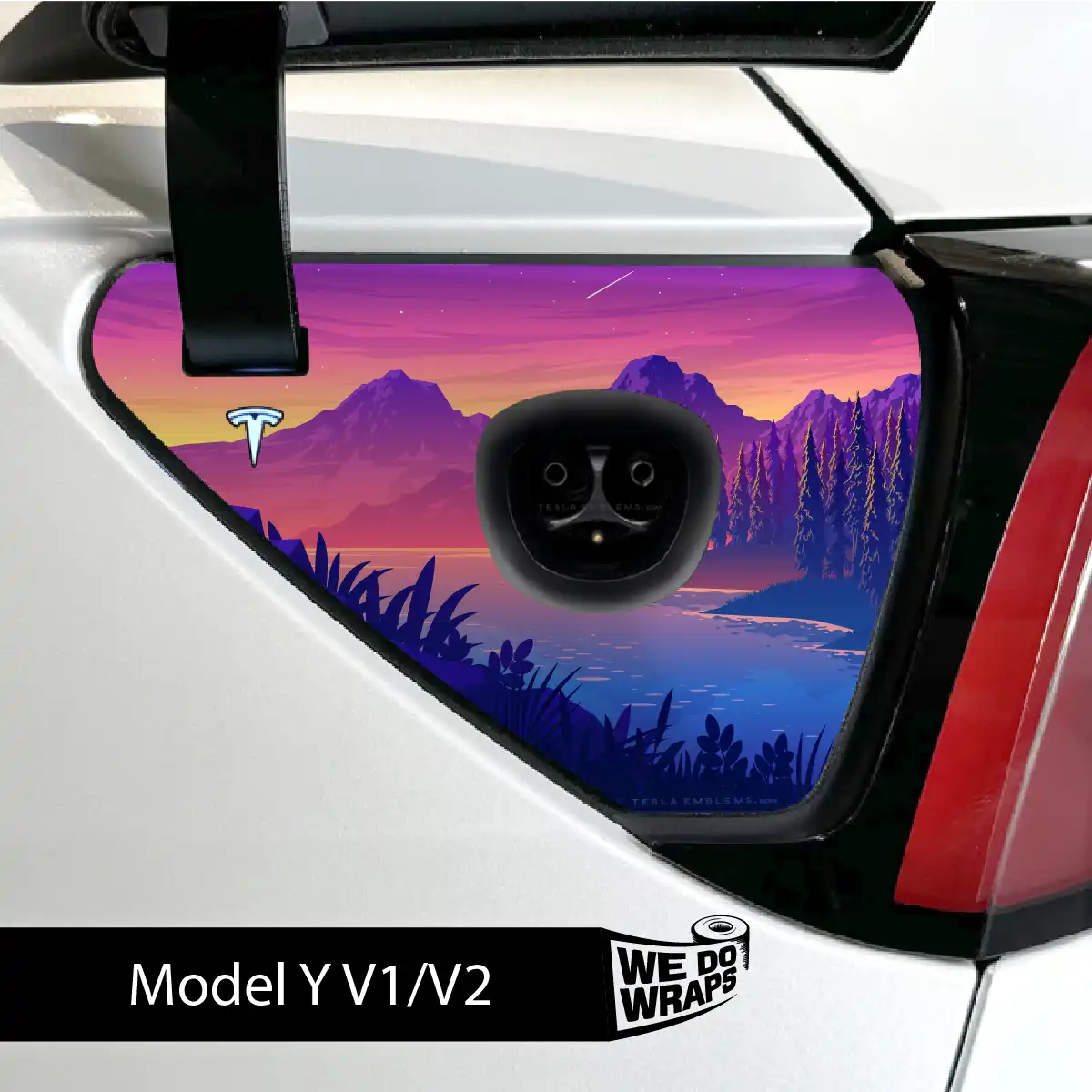 Sunset Beach Tesla Charge Port Wrap | Model Y