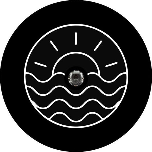 Simple Sunset + Ocean Ripples Spare Tire Cover Designs
