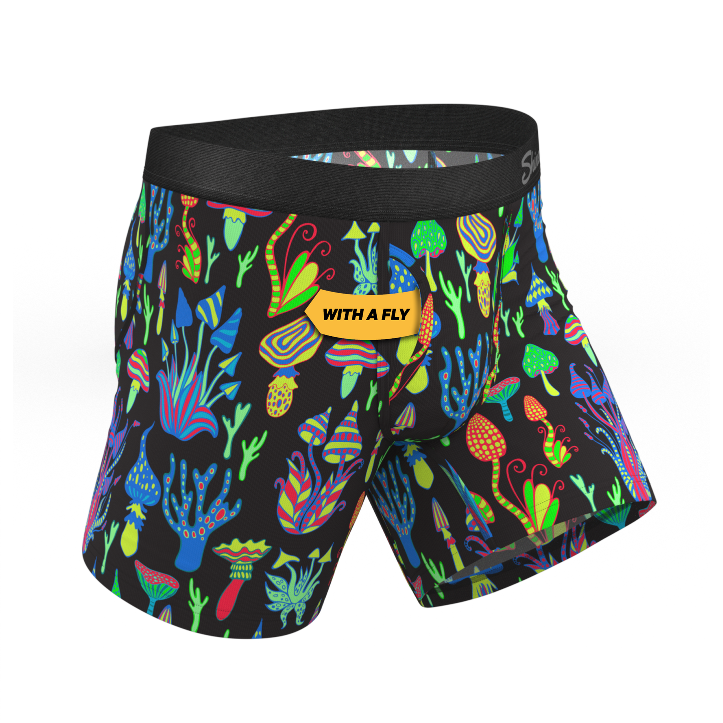 The Super Shroom | Neon Mushrooms Ball Hammock® Pouch Underwear With Fly