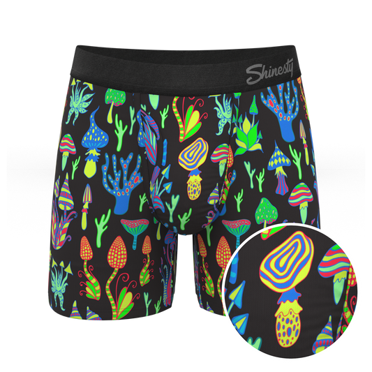 The Super Shroom | Neon Mushrooms Ball Hammock® Pouch Underwear With Fly