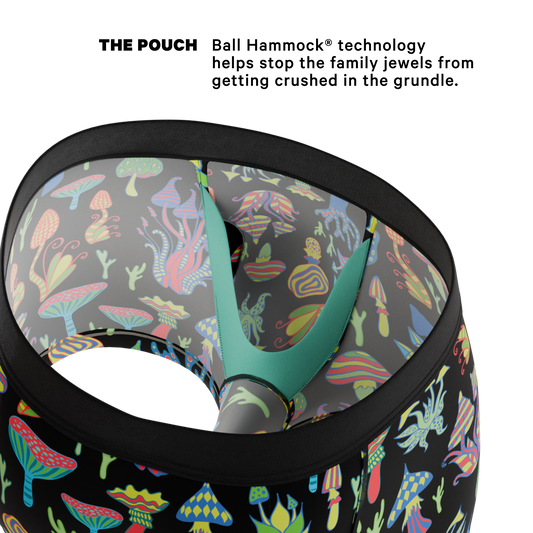 The Super Shroom | Neon Mushrooms Ball Hammock® Pouch Trunks Underwear