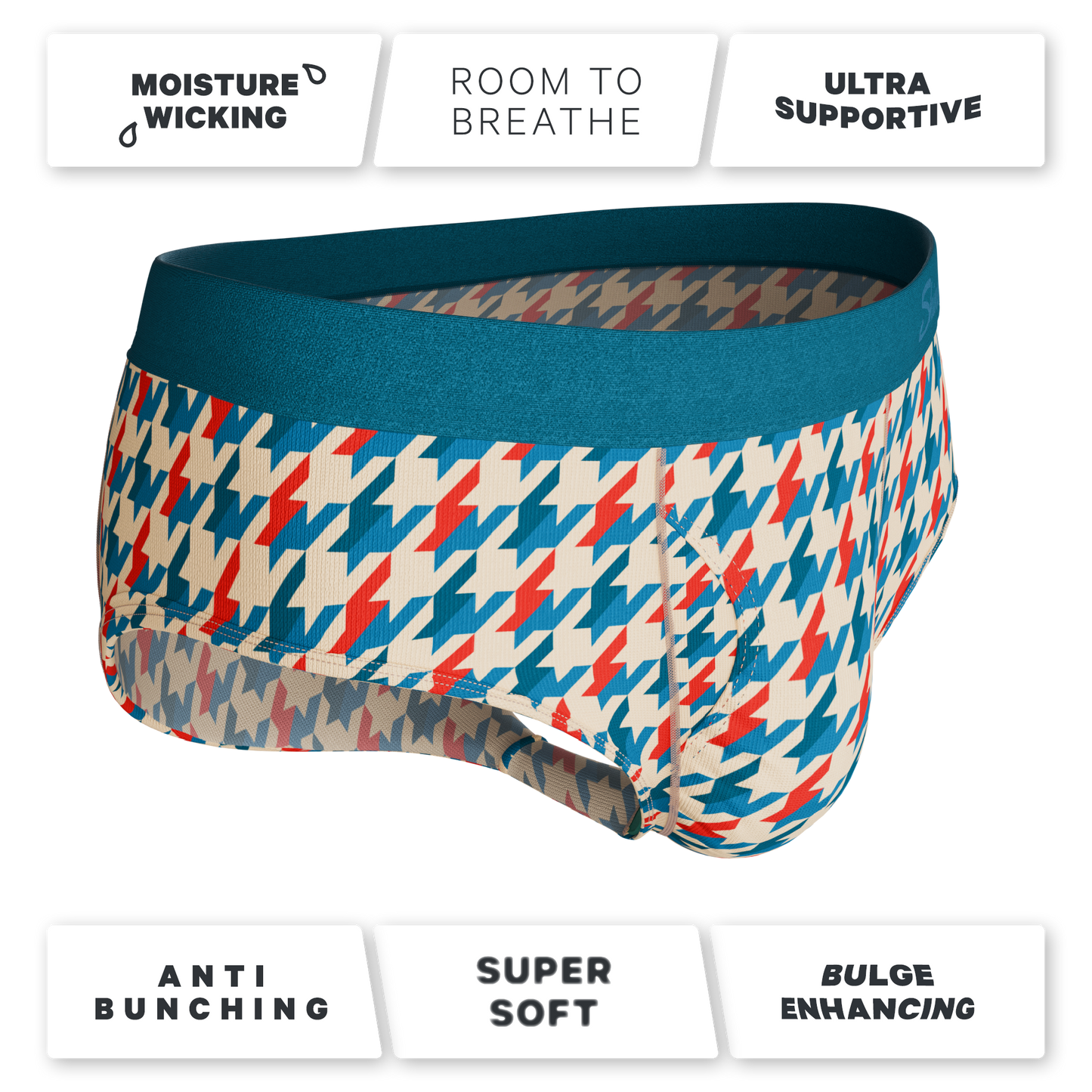 The Swanky | Retro Houndstooth Ball Hammock® Pouch Underwear Briefs
