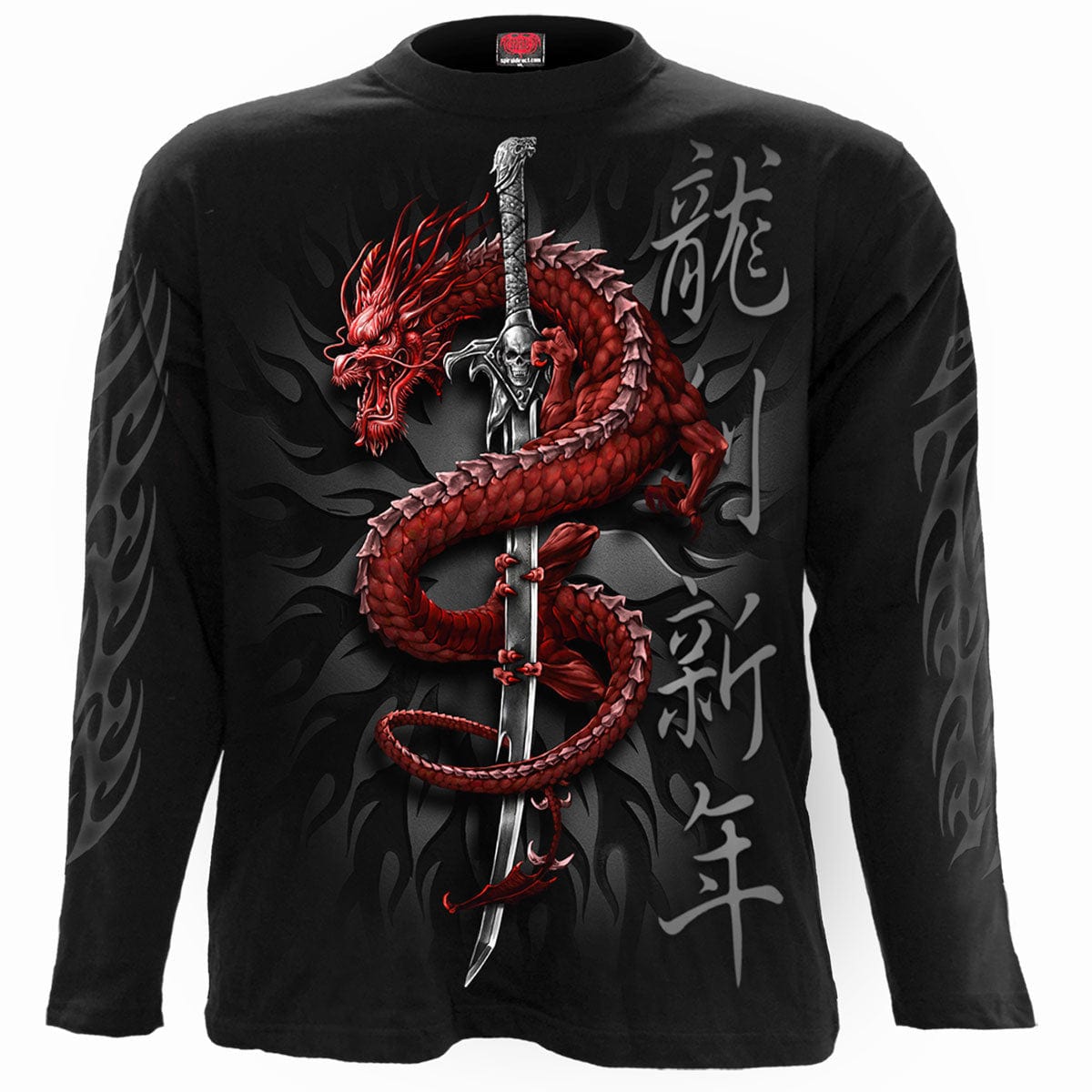 ORIENTAL DRAGON  - Longsleeve T-Shirt Black