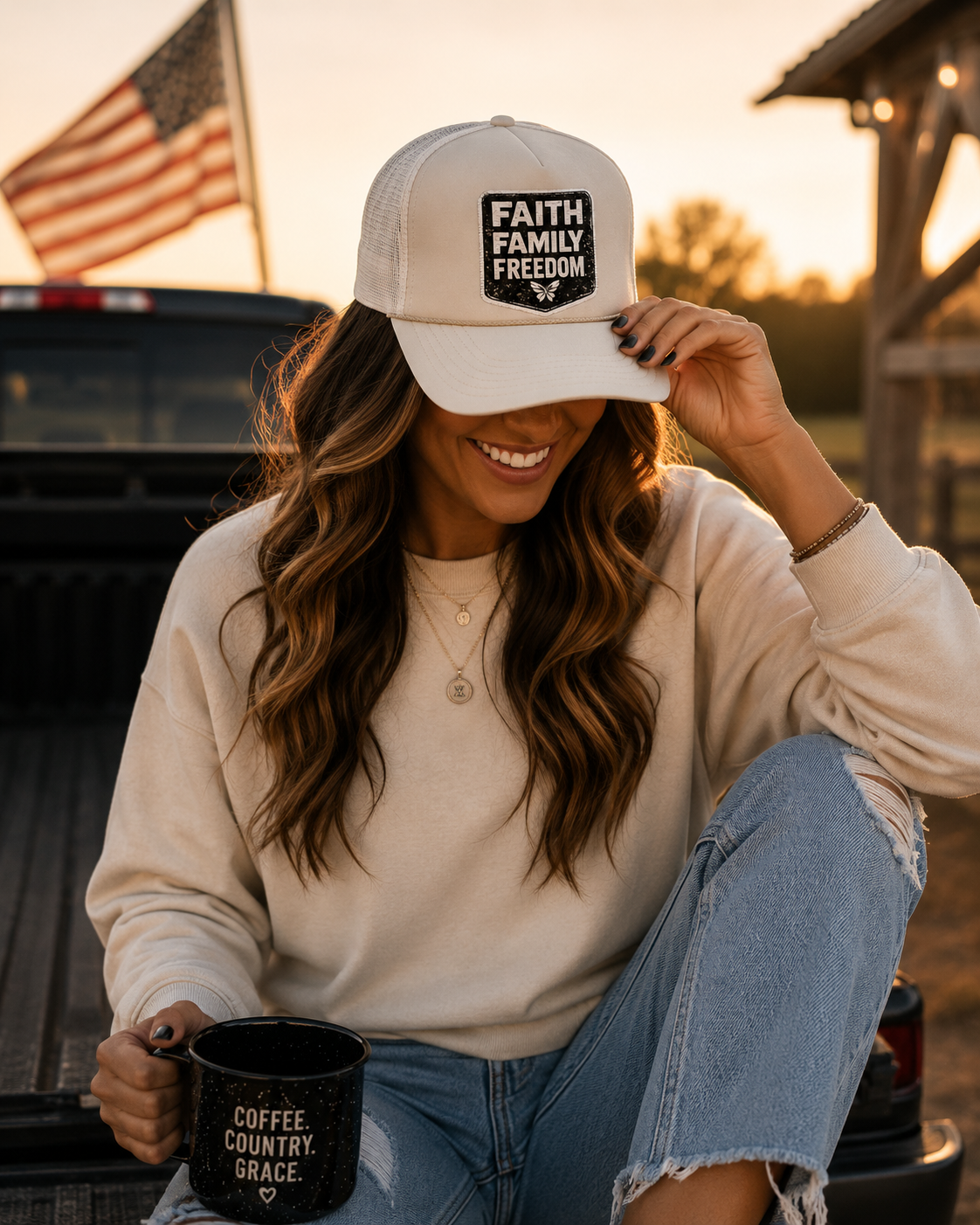 Faith • Family • Freedom Trucker Hat