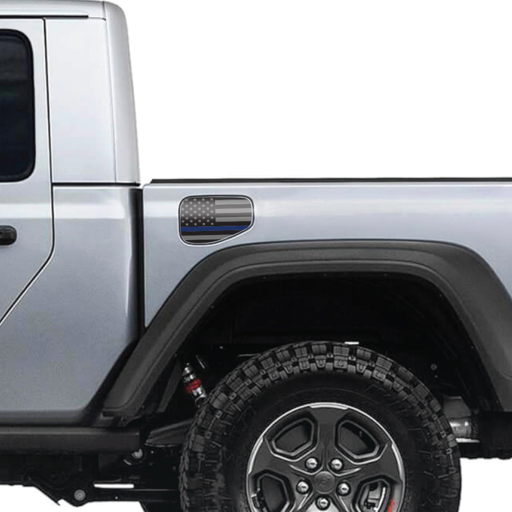 Blackout Thin Blue Line Gas Cap Decal for JT or Gladiator