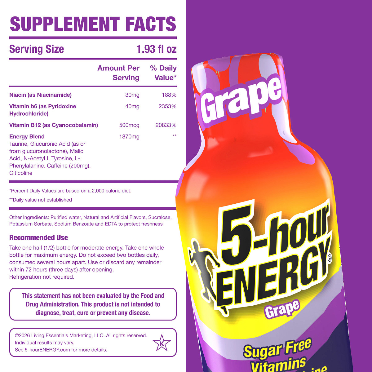 Grape Flavor Regular Strength 5-hour ENERGY Shots