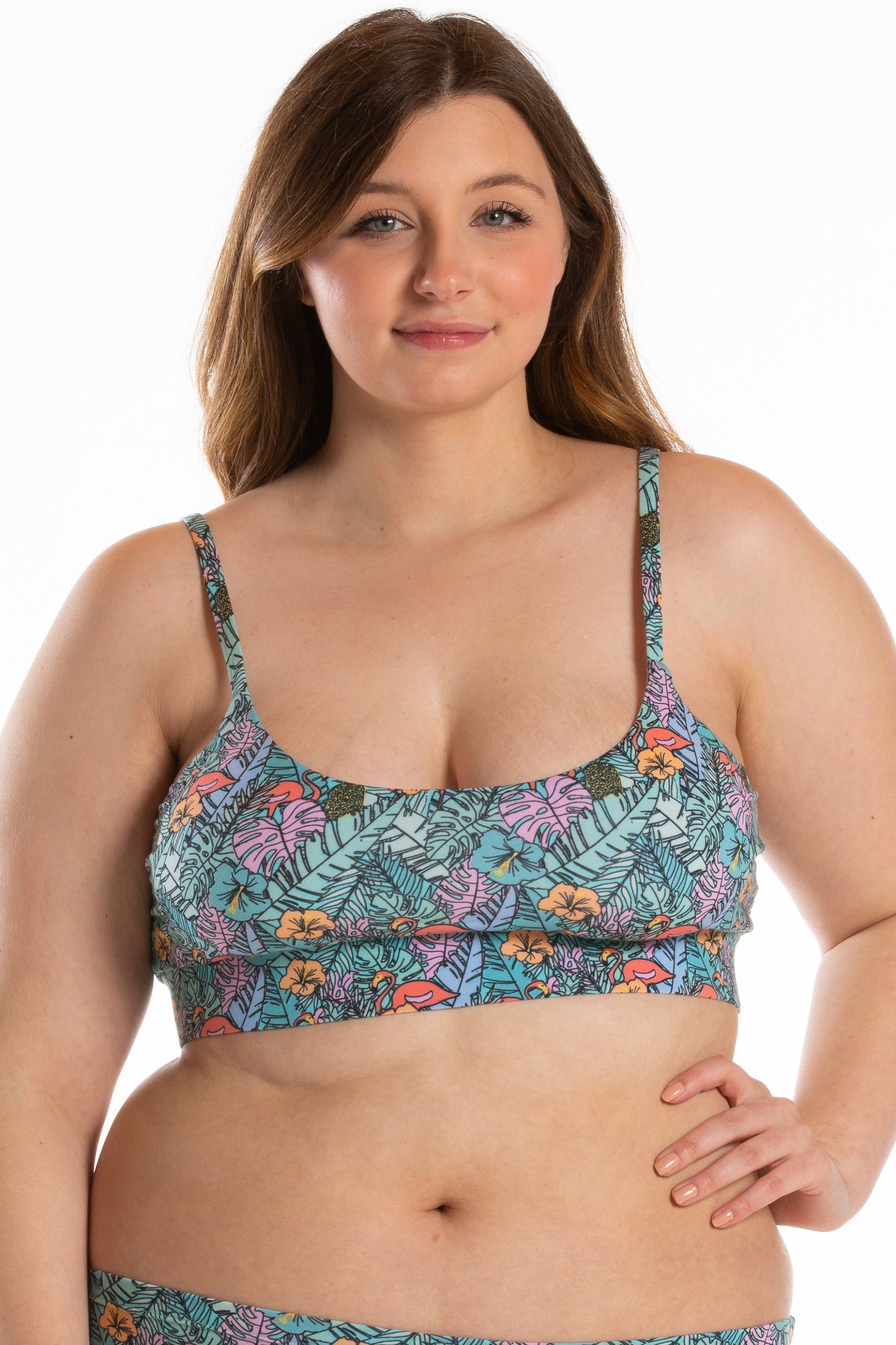 The Hot Tropic | Tropical Flamingo Boob Hammock™ Scoop Bralette