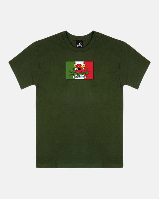 THRASHER X TOY MACHINE "HECHO" T-SHIRT