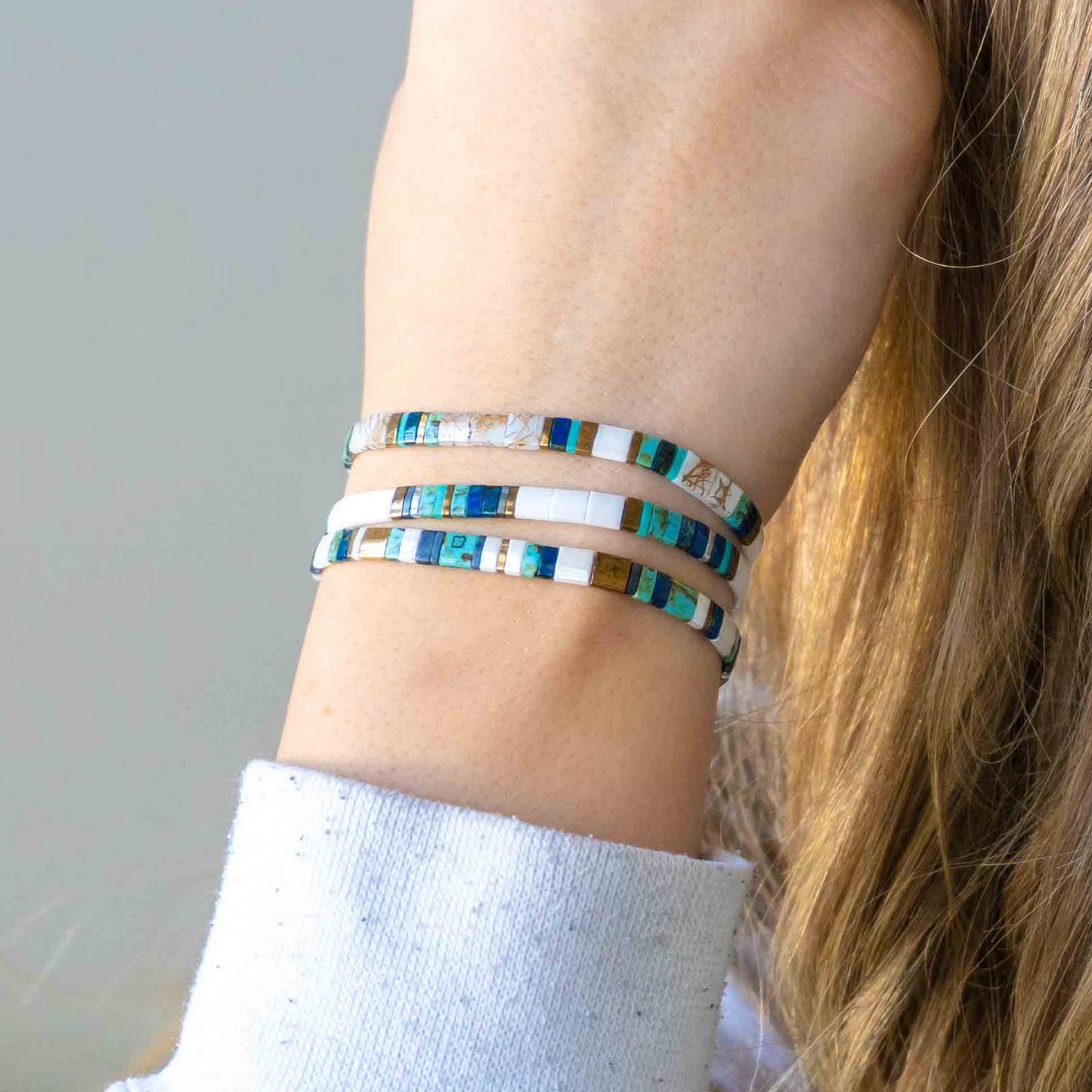 TIDAL WAVE - Tila Bead Bracelets Stack