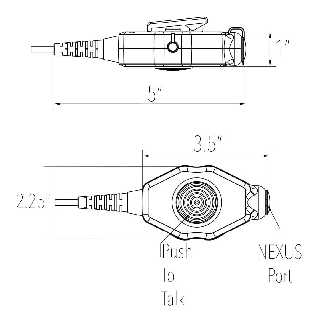 Tactical Radio Amplified PTT for Headset w/ Quick Disconnect(Hirose): NATO/Military Wiring, Gentex, Ops-Core, OTTO, 3M Peltor ComTac, XPI, MSA, Helicopter, & More - Motorola: R5, XPR3300e/XPR3500e, DP3441, DP3661, DP2400/e, DP2600/e, XiR P6600, & More