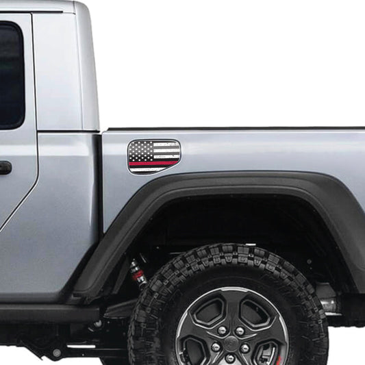 Thin Red Line Distressed Gas Cap Decal for JT or Gladiator