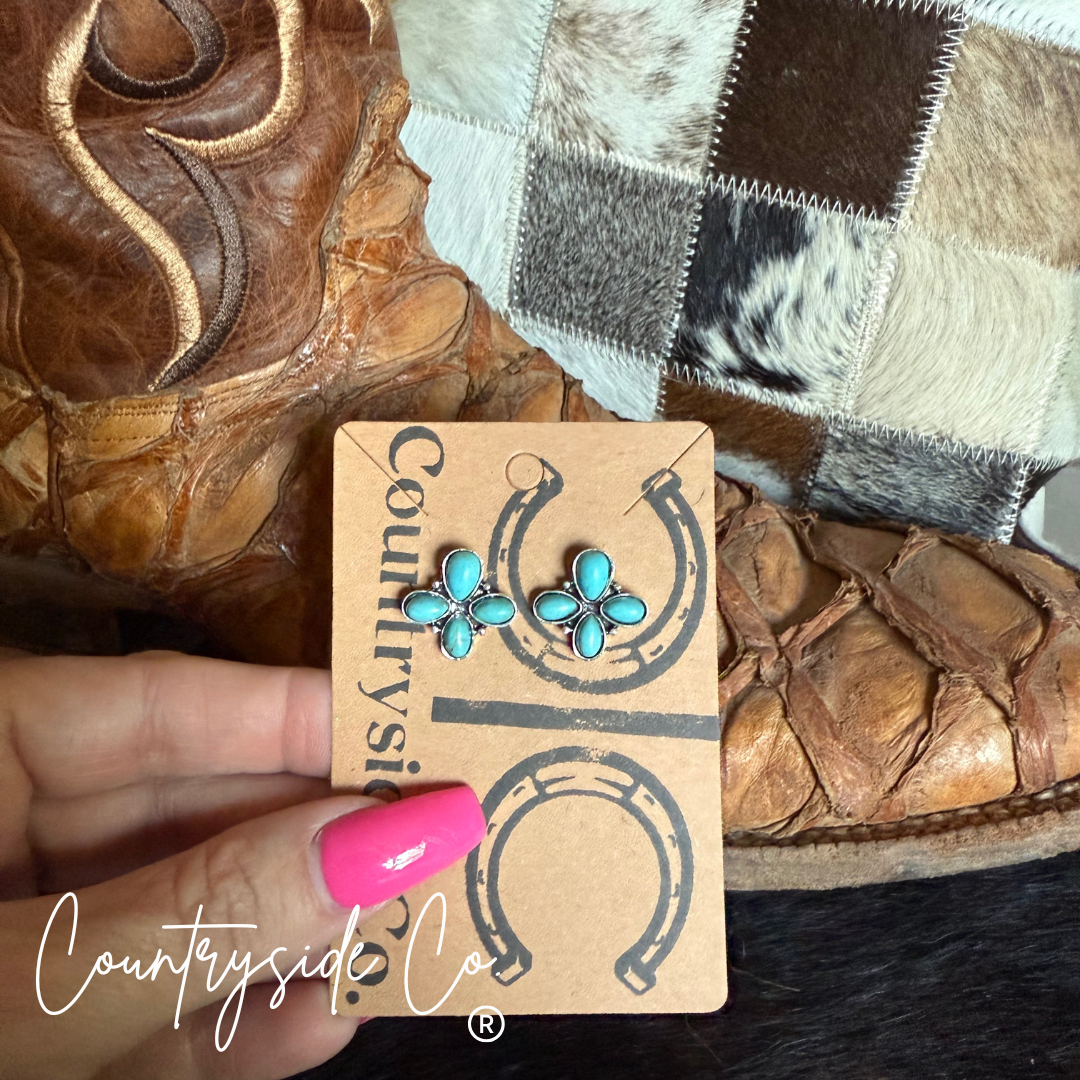 Turquoise Flower Stud Earring