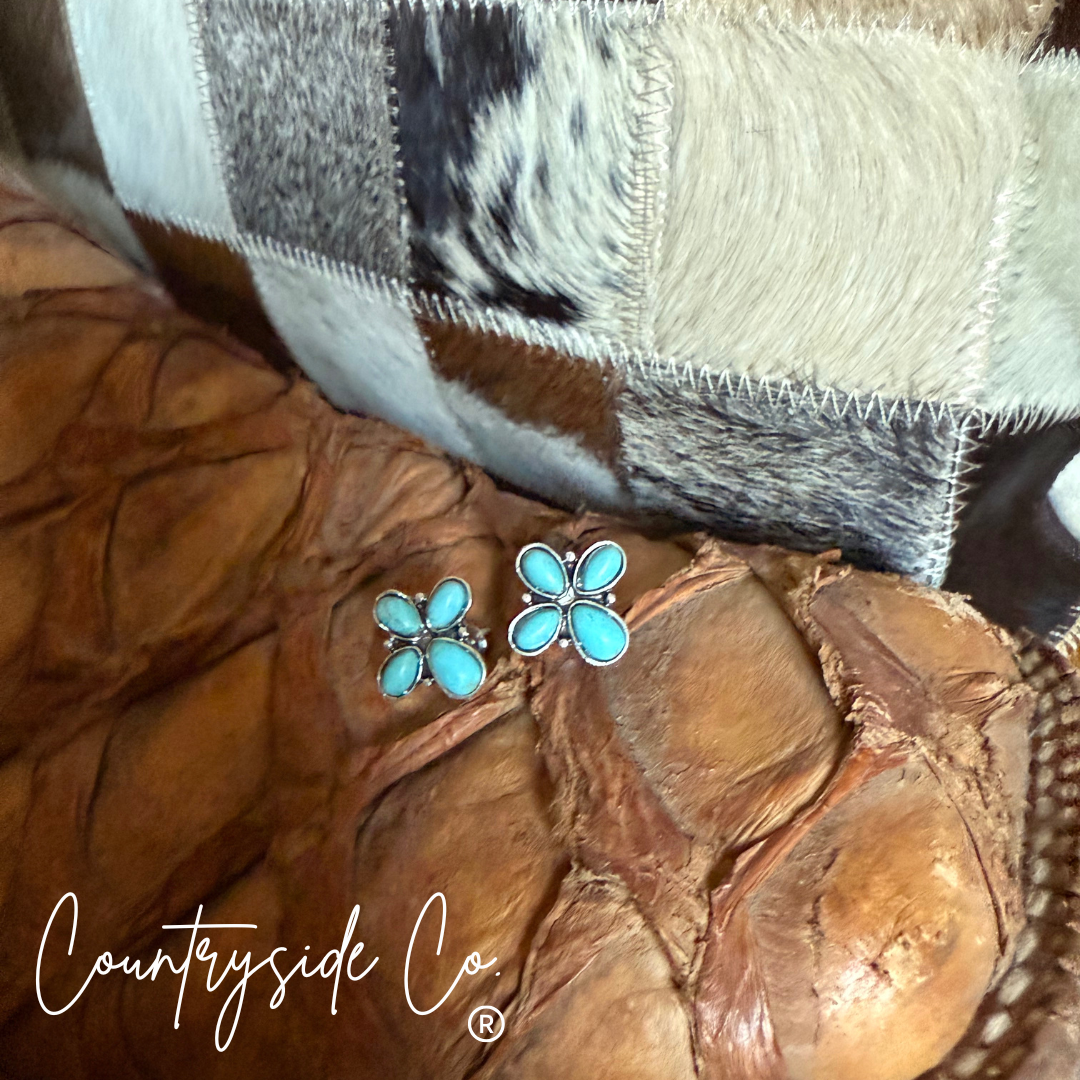 Turquoise Flower Stud Earring