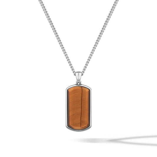 Beveled Tag Pendant - Tigers Eye