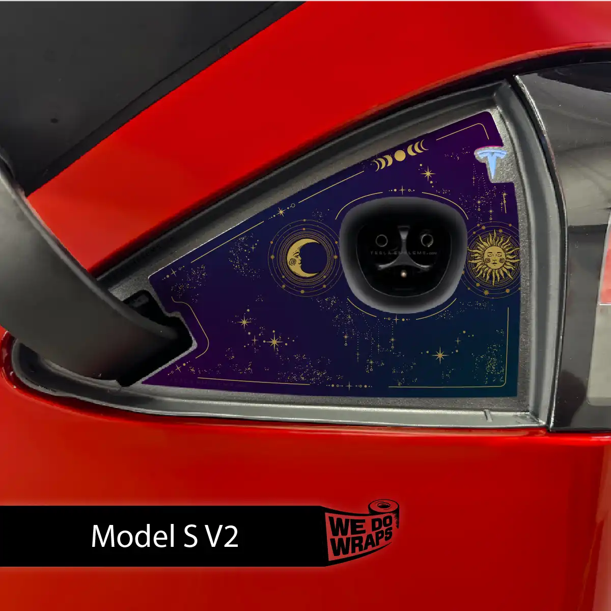 Tarot Sun and Moon Tesla Charge Port Wrap | Model S