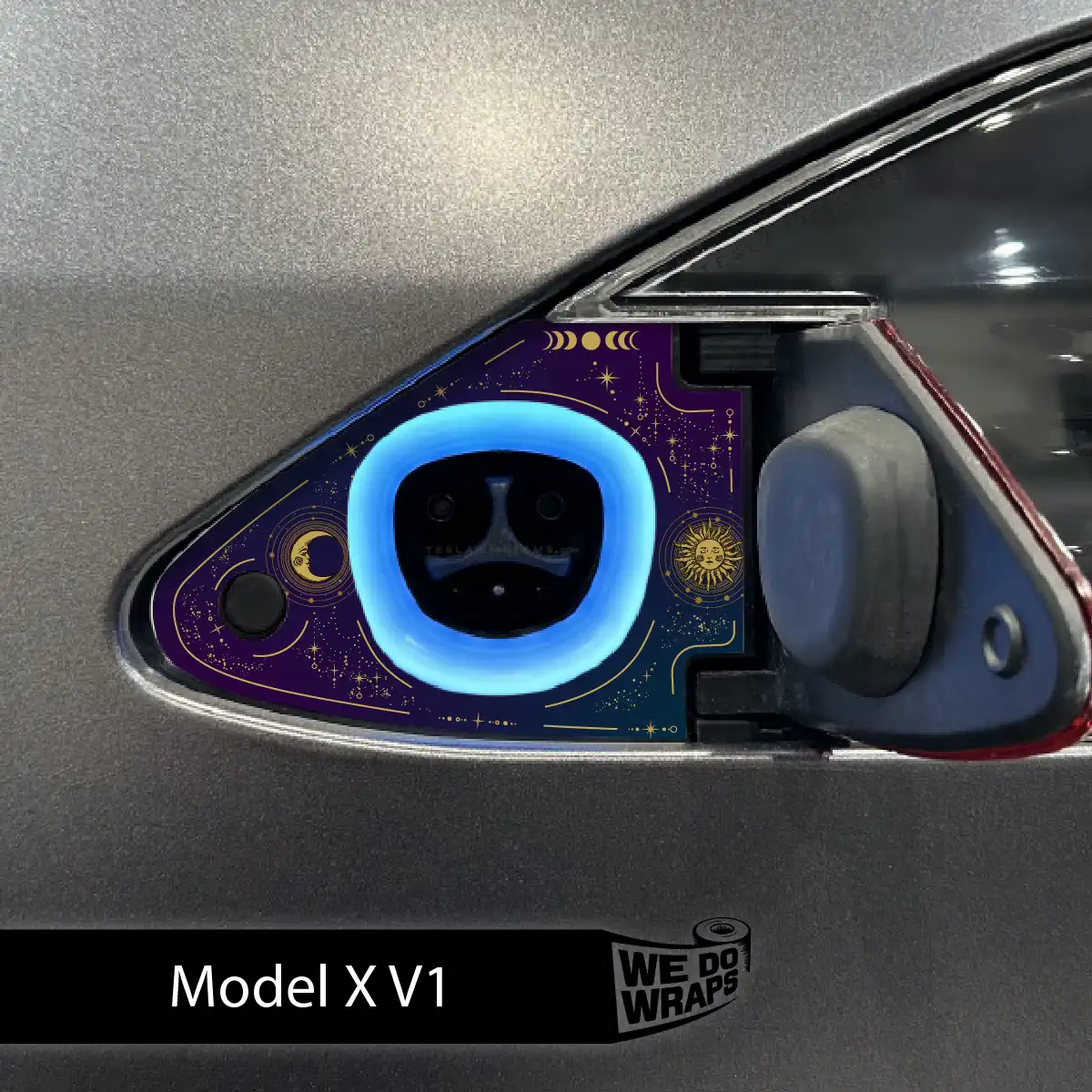 Tarot Sun and Moon Tesla Charge Port Wrap | Model X
