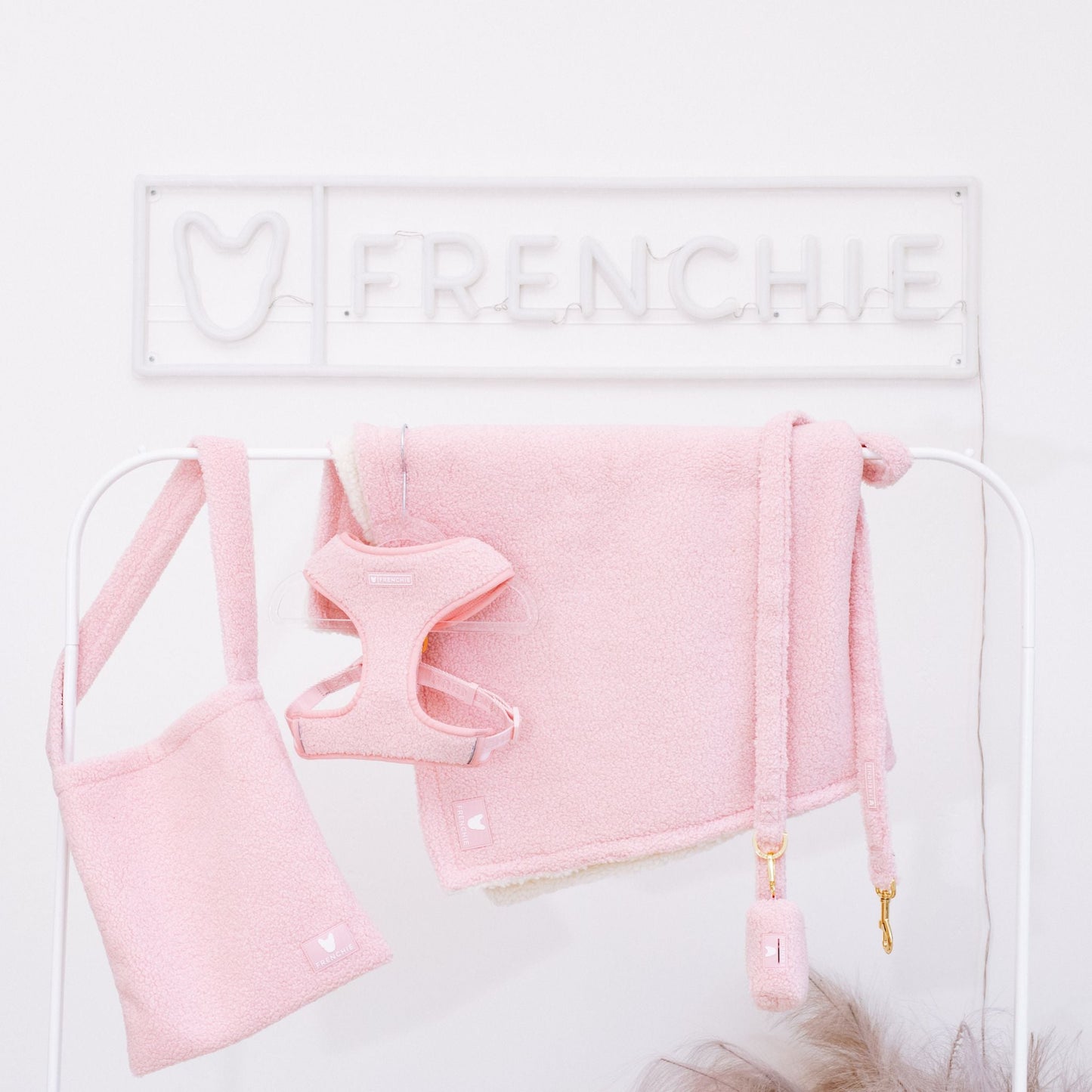 Frenchie Duo Reversible Harness - Teddy Pink