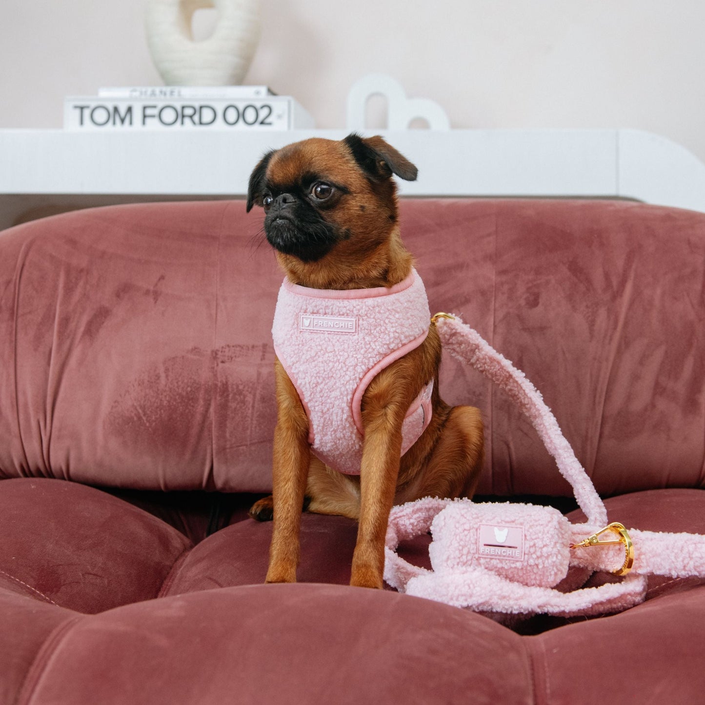 Frenchie Duo Reversible Harness - Teddy Pink