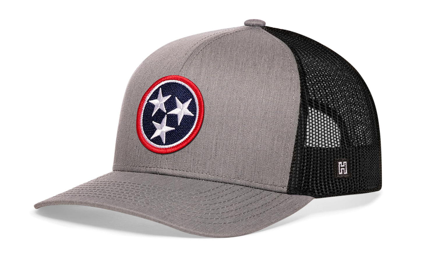 Tennessee Flag Trucker Hat  |  Gray-Black TN Snapback