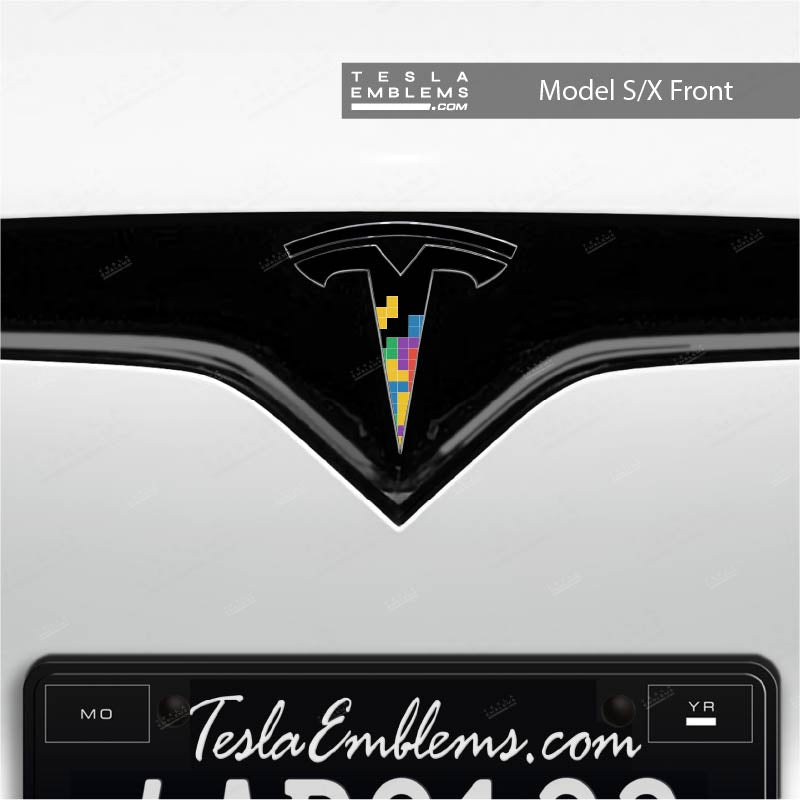 Tetris Tesla Emblem Decals (Front + Back) | Model S