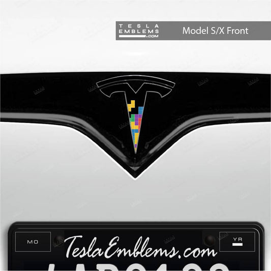 Tetris Tesla Emblem Decals (Front + Back) | Model S