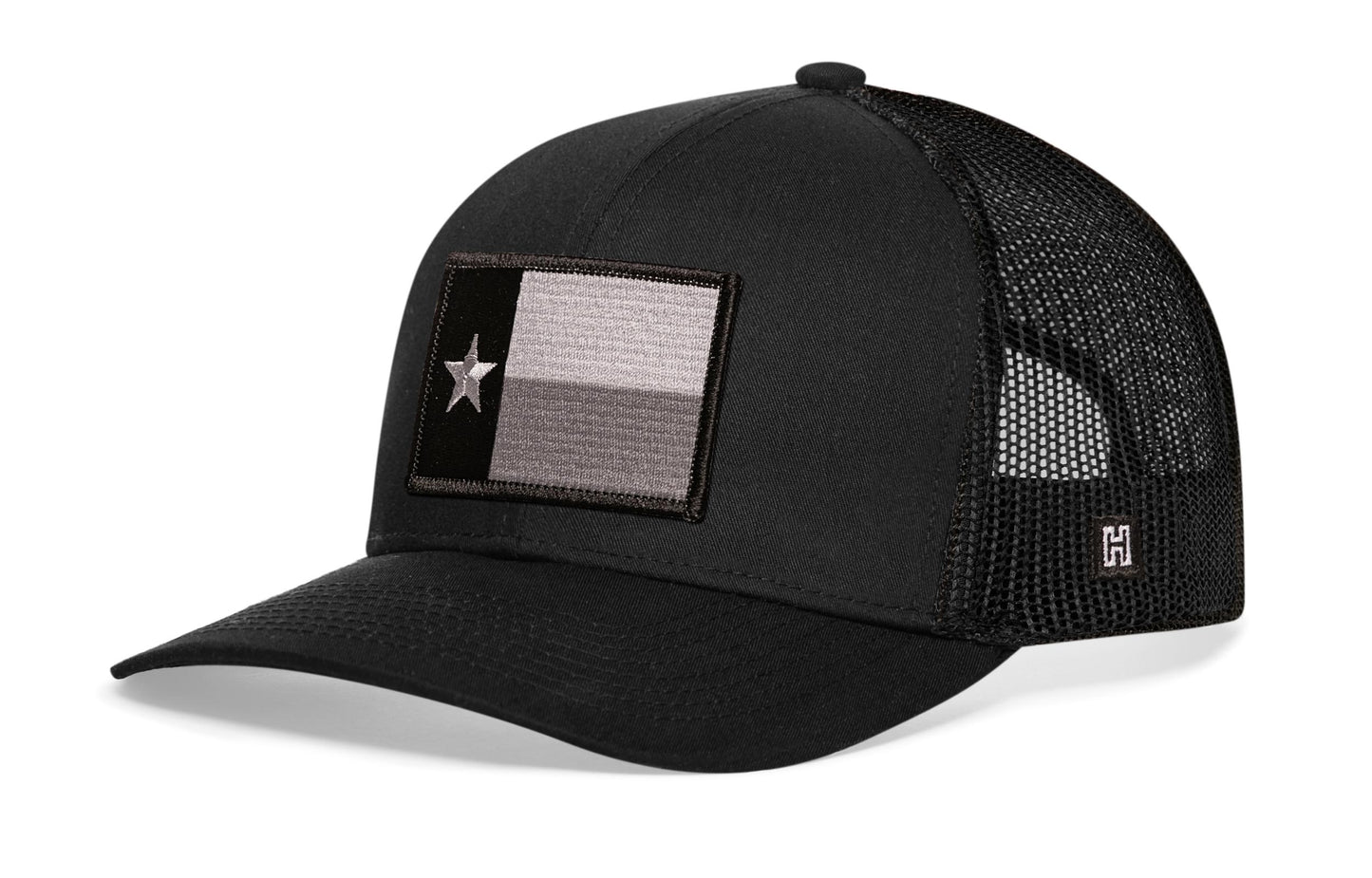 Texas Flag Trucker Hat  |  Black TX Snapback