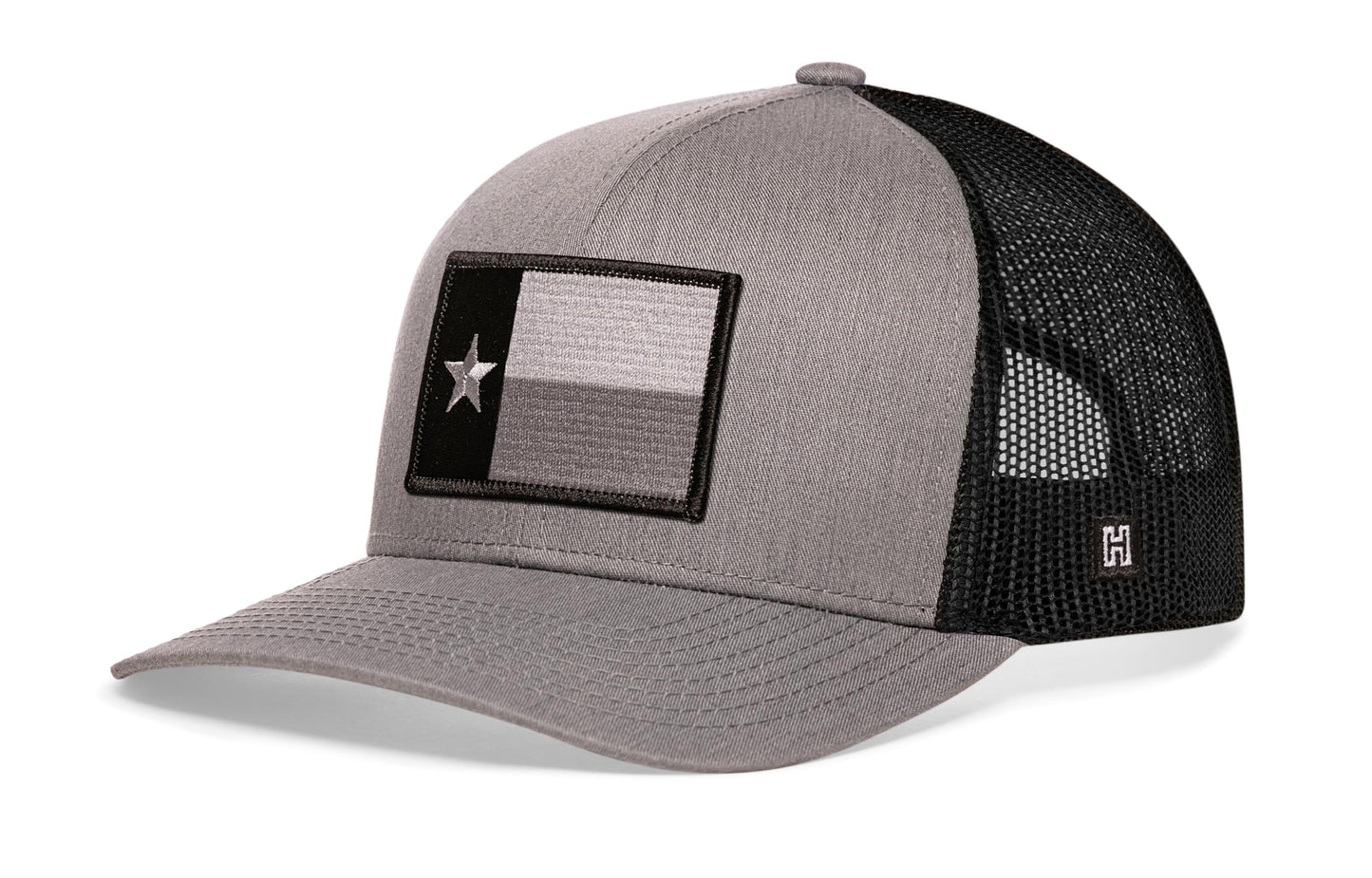Texas Flag Trucker Hat  |  Gray-Black TX Snapback