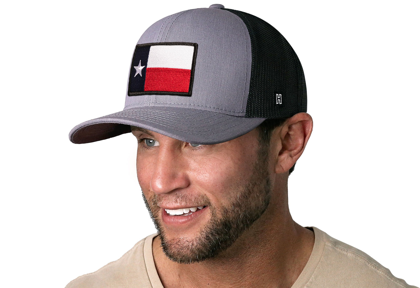 Texas Flag Trucker Hat  |  Gray-Black TX Snapback