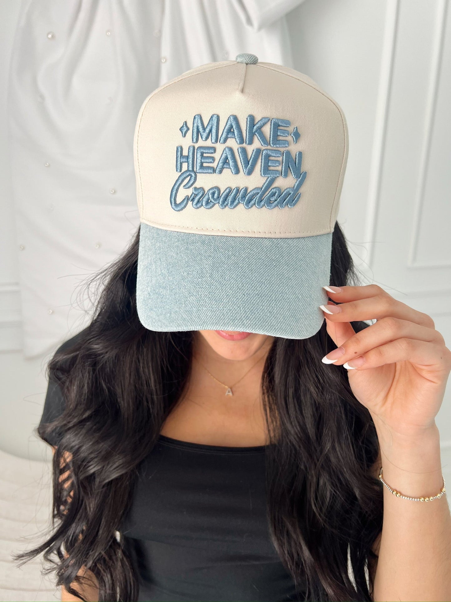 Make Heaven Crowded - Denim Vintage Trucker Hat - PREORDER