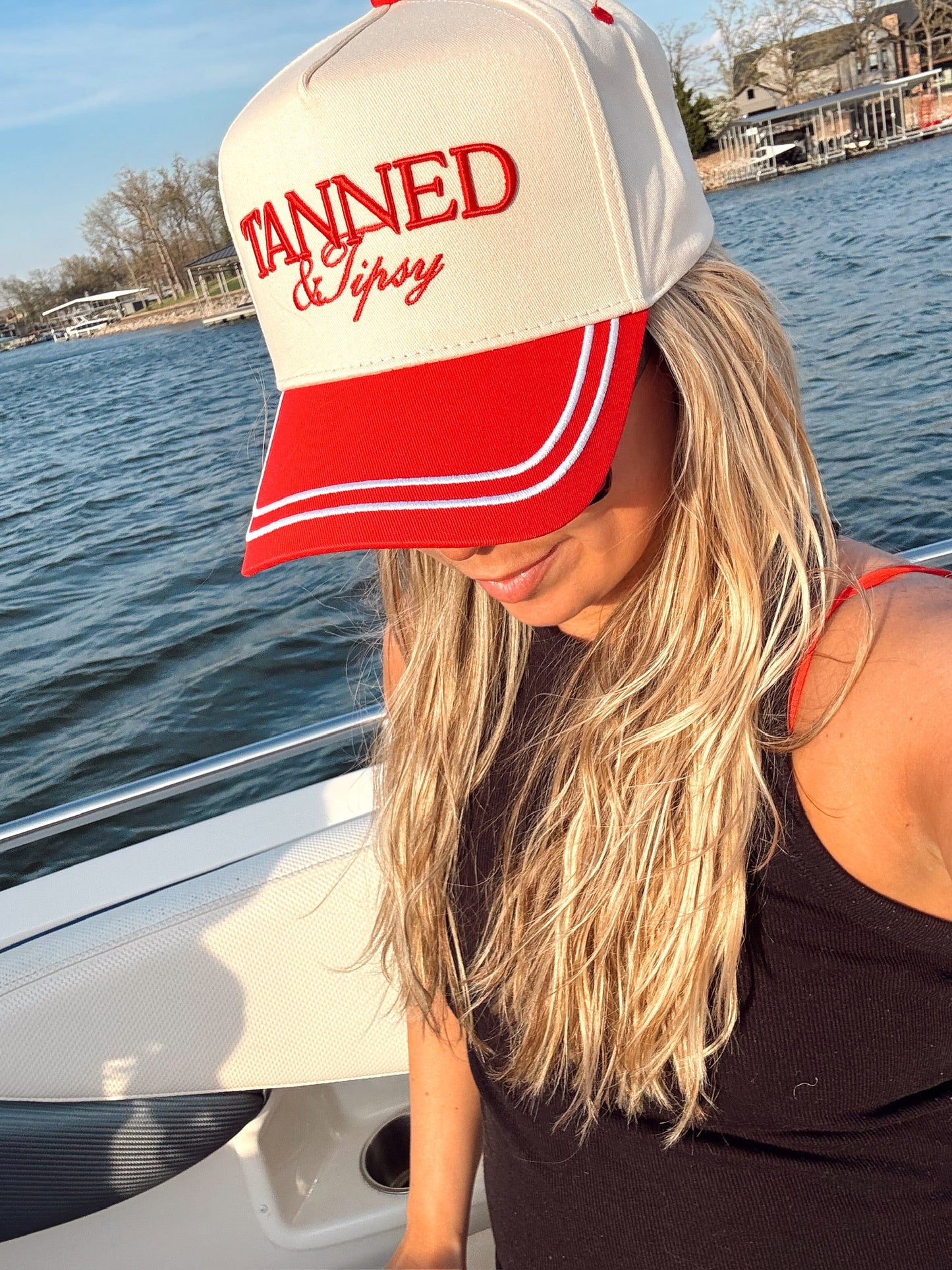 Tanned & Tipsy - Red Vintage Trucker Hat