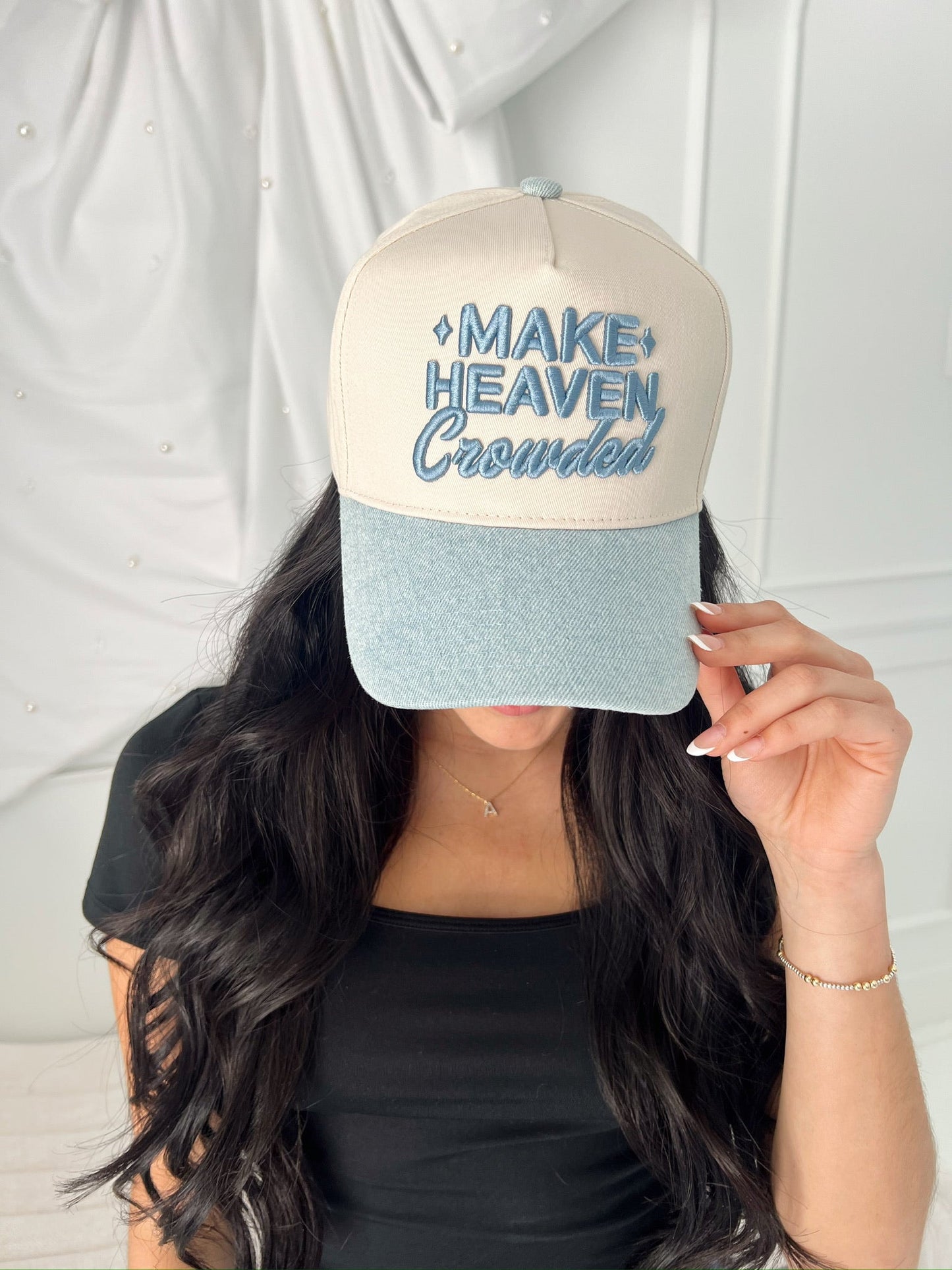 Make Heaven Crowded - Denim Vintage Trucker Hat - PREORDER
