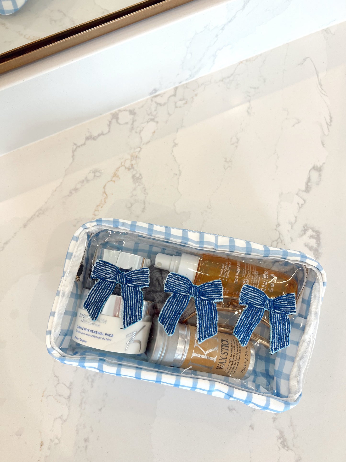 3 Bows - Blue Trellis Bag