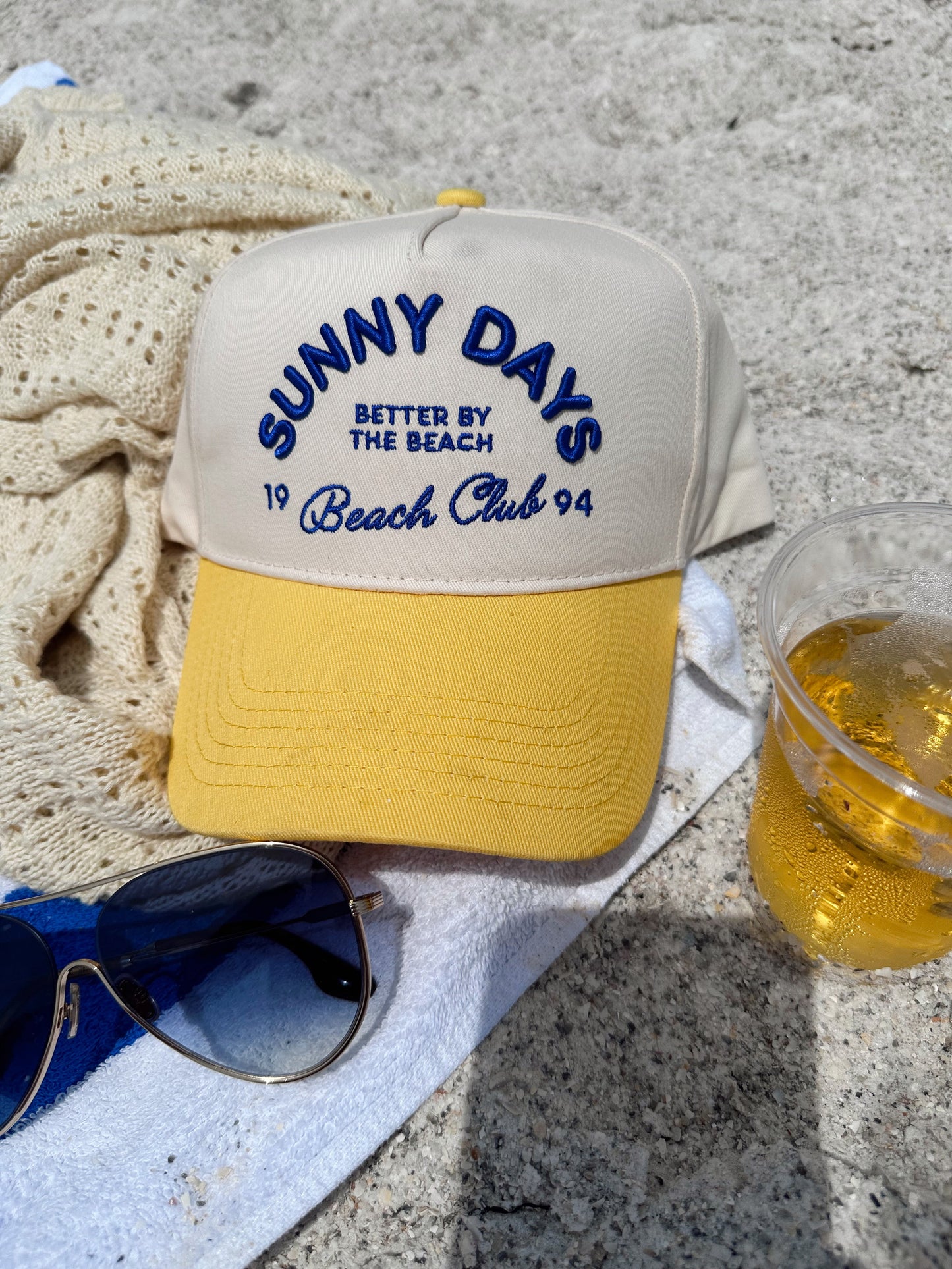 Sunny Days - Yellow Vintage Trucker Hat - PREORDER
