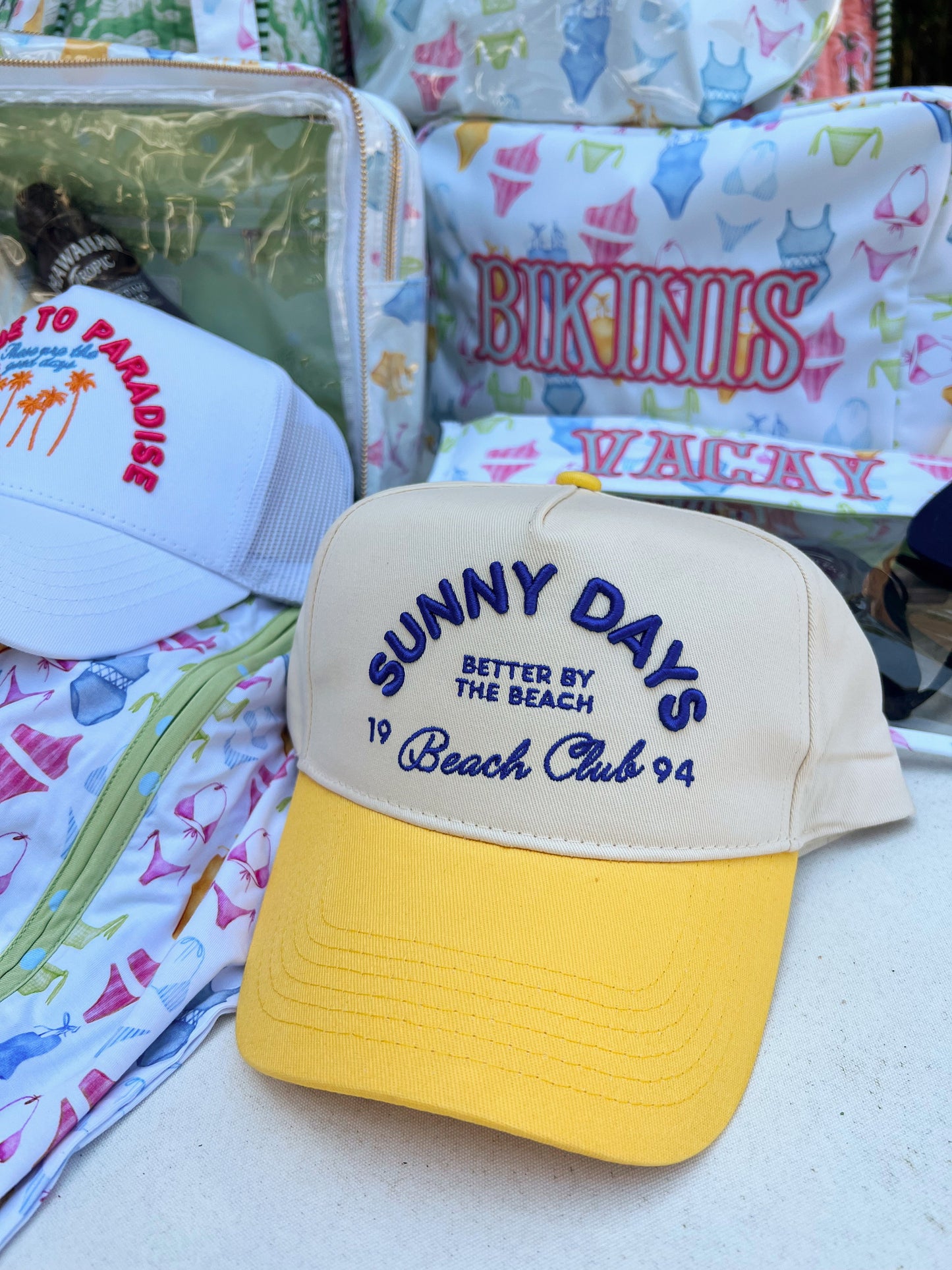 Sunny Days - Yellow Vintage Trucker Hat - PREORDER