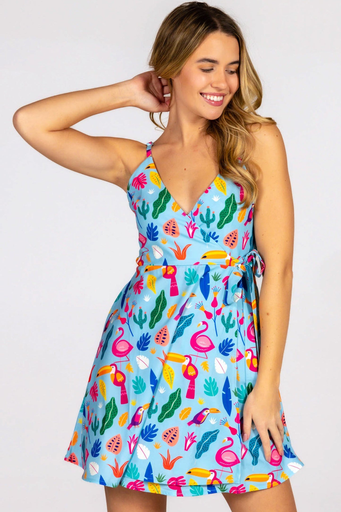The Birds Of Paradise | Tropical Bird Strappy Dress