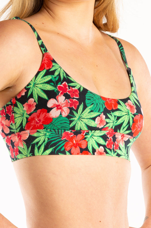 The Bongstera | Tropical Weed Boob Hammock™ Scoop Bralette
