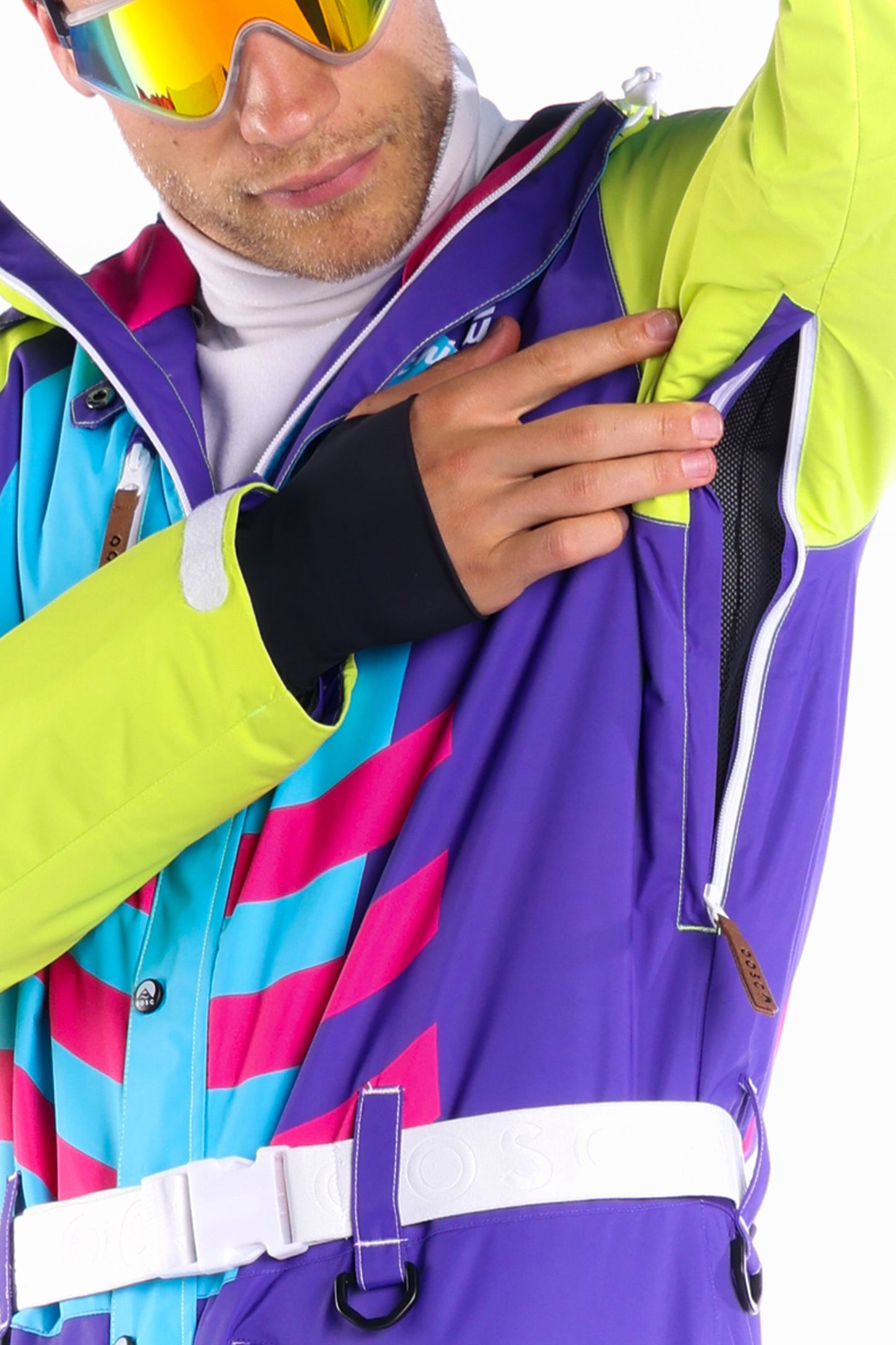 The Chute Your Shot | Men's Neon Purple Retro Ski Suit
