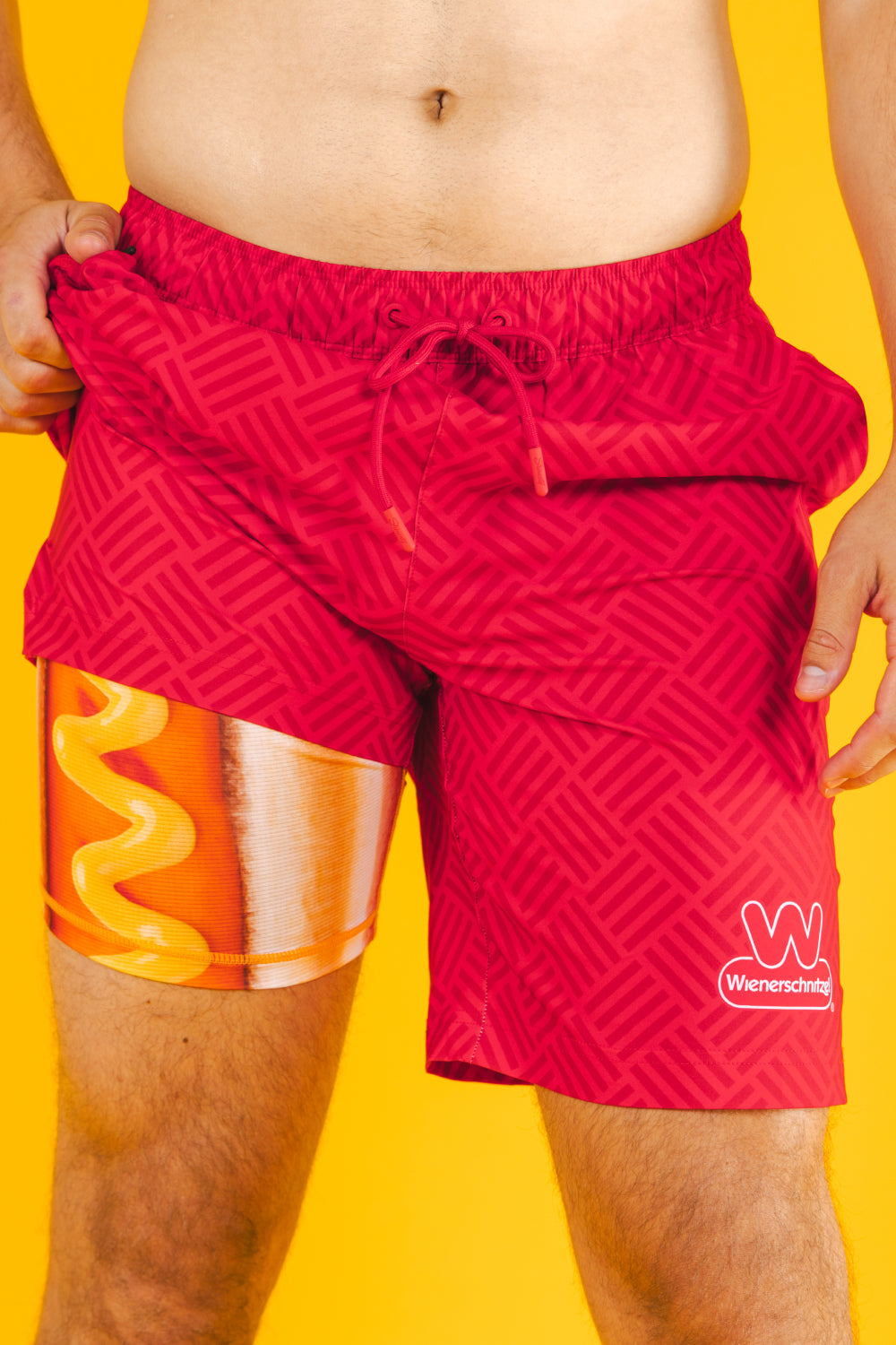 The Hot Dogs Or Legs | Wienerschnitzel x Shinesty Ball Hammock® Pouch 8" Swim Trunks