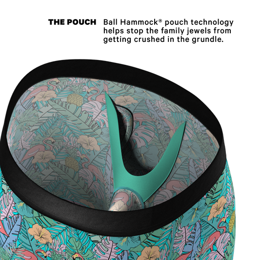 The Hot Tropic | Tropical Flamingo Long Leg Ball Hammock® Pouch Underwear With Fly