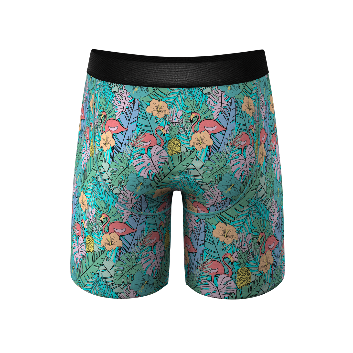 The Hot Tropic | Tropical Flamingo Long Leg Ball Hammock® Pouch Underwear With Fly