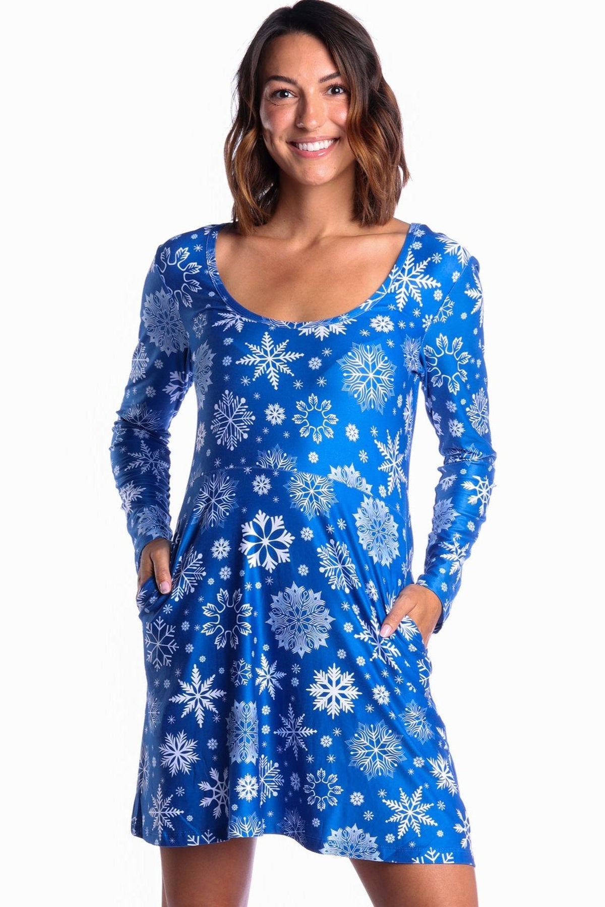 The Ice Never Melts | Blue Snowflake Christmas Skater Dress
