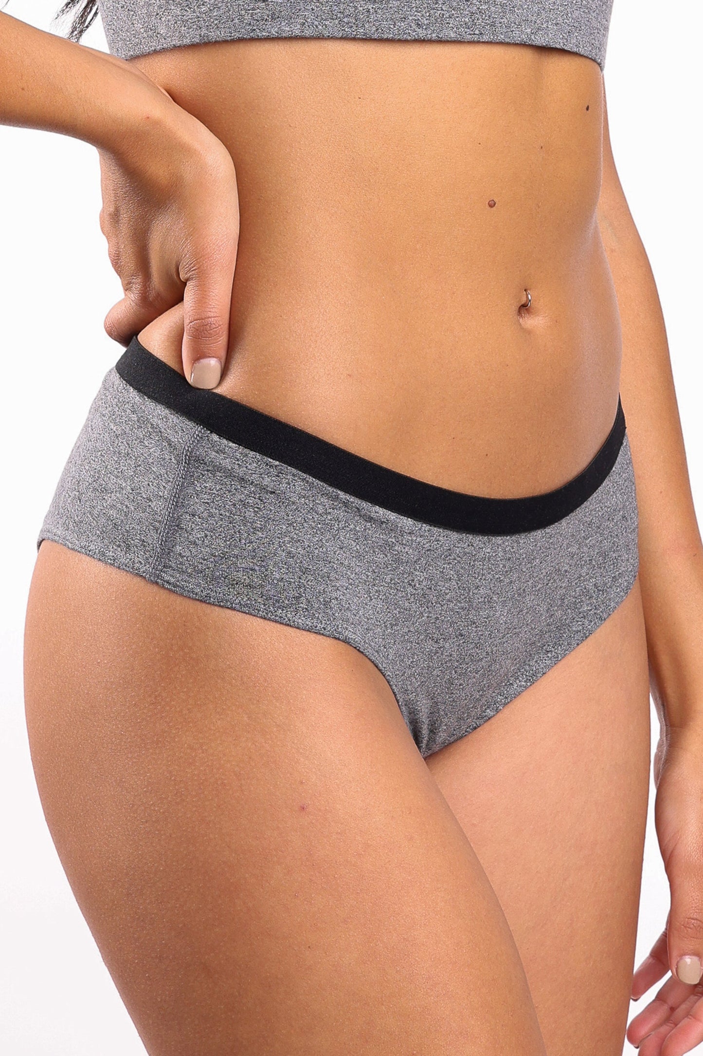 The Seattle Skyline | Black Marble Heather Cheeky Underwear