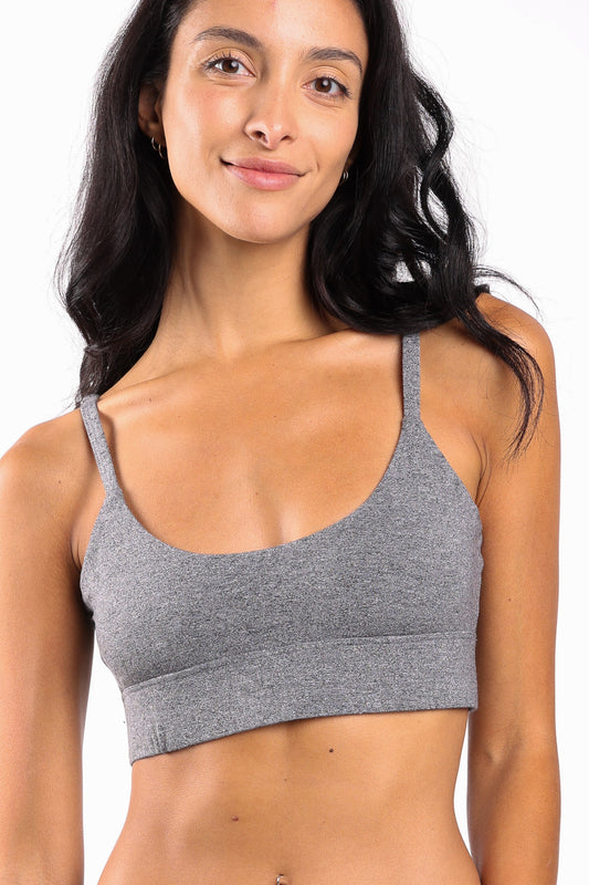 The Seattle Skyline | Black Marble Heather Boob Hammock™ Scoop Bralette