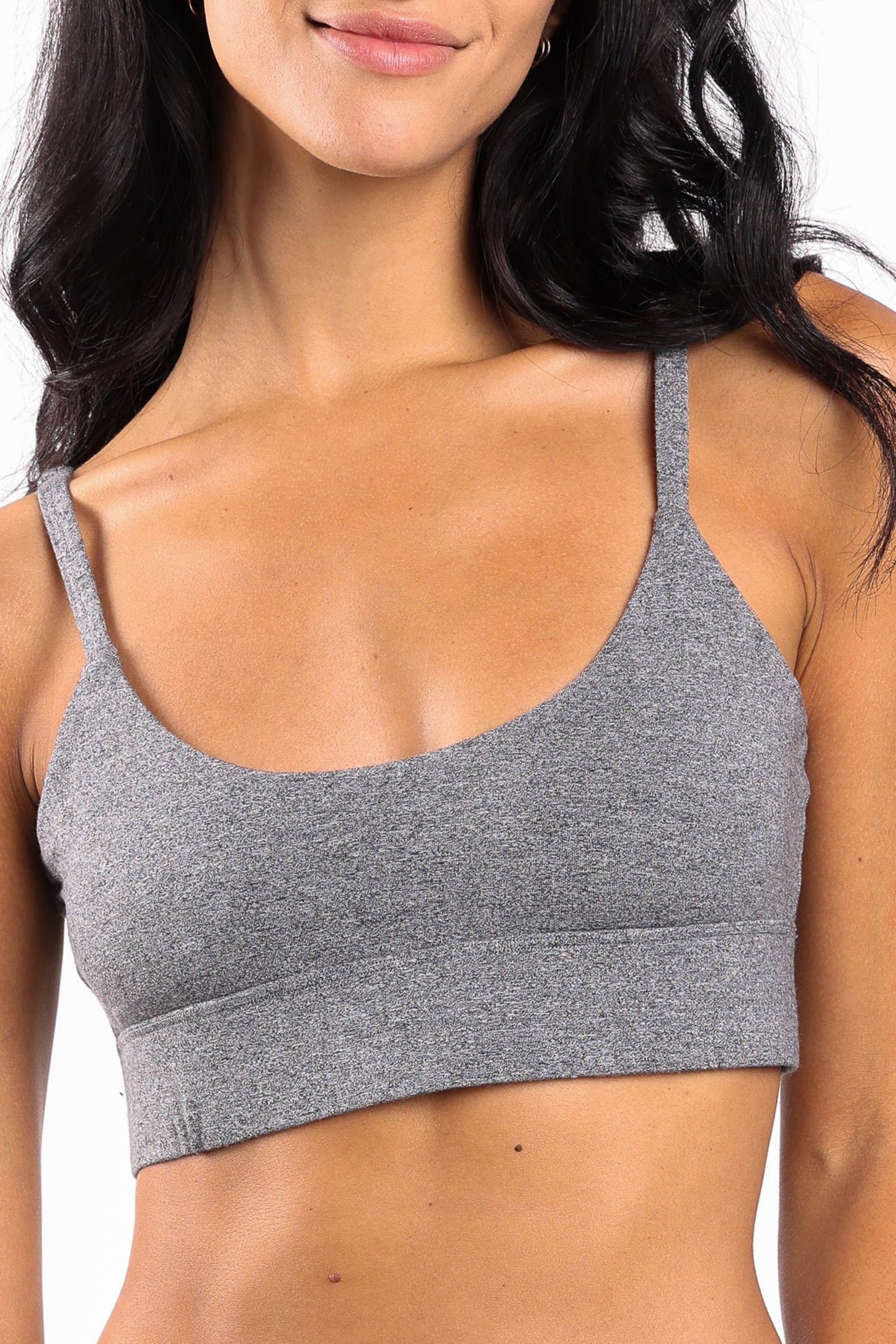 The Seattle Skyline | Black Marble Heather Boob Hammock™ Scoop Bralette